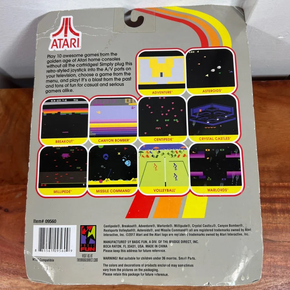 Atari‎ 2600 Plug & Play Joystick 10 Classic Games Retro TV Game Basic Fun 09560
